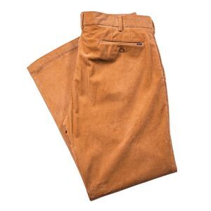 Ralph Lauren Mens Pants Corduroy Tan Beige Stretch Straight Flat Front 36x30
